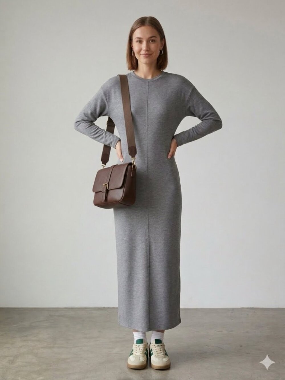 Lou & Grey maxi dress, heather gray, size small